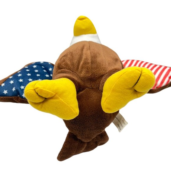 Patriotic Bald Eagle Flag Wing Stuffed Animal Plush Toy Independence Day Symbol - Picture 4 of 8